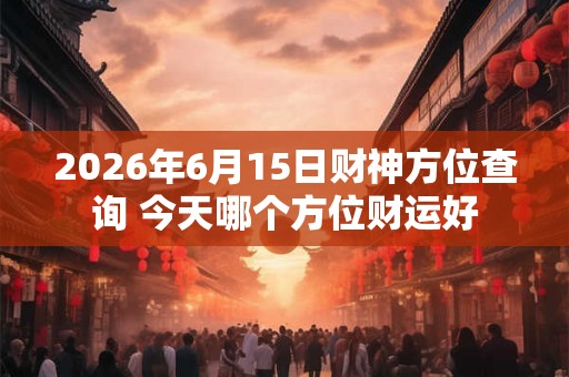 2026年6月15日财神方位查询 今天哪个方位财运好 2026年6月15日财神方位查询 今天哪个方位财运好