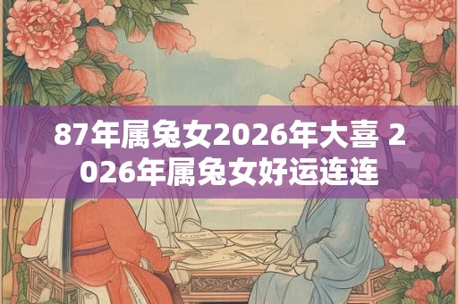 87年属兔女2026年大喜 2026年属兔女好运连连 87年属兔女2026年大喜 2026年属兔女好运连连