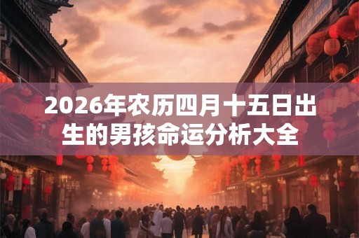 2026年农历四月十五日出生的男孩命运分析大全