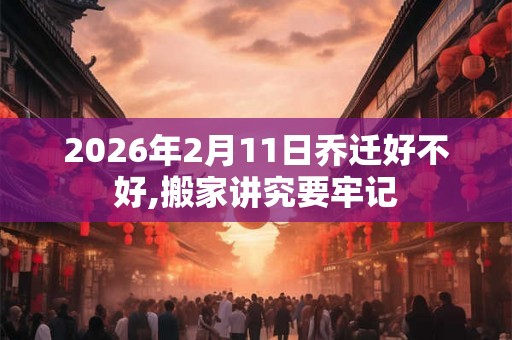 2026年2月11日乔迁好不好,搬家讲究要牢记