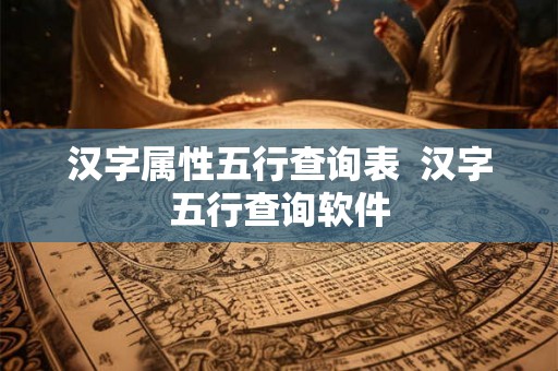汉字属性五行查询表  汉字五行查询软件