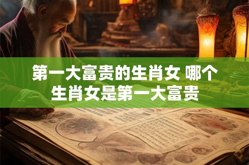第一大富贵的生肖女 哪个生肖女是第一大富贵