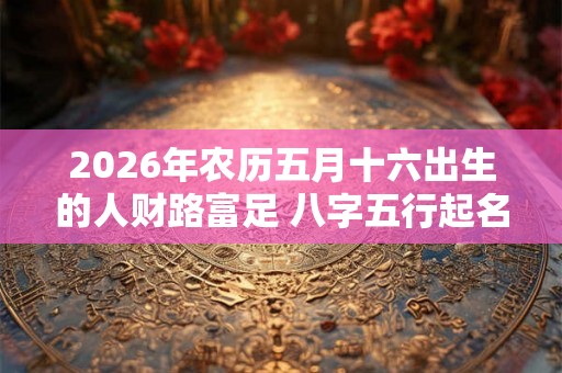 2026年农历五月十六出生的人财路富足 八字五行起名推荐