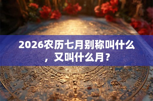 2026农历七月别称叫什么，又叫什么月？