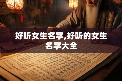 好听女生名字,好听的女生名字大全