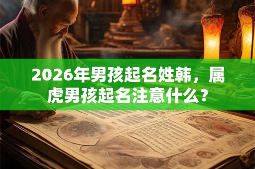2026年男孩起名姓韩,属虎男孩起名注意什么? 2026年男孩起名姓韩,属虎男孩起名注意什么?