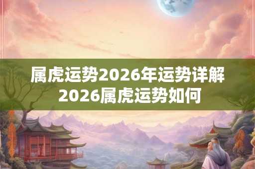 属虎运势2026年运势详解 2026属虎运势如何