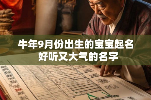 牛年9月份出生的宝宝起名  好听又大气的名字