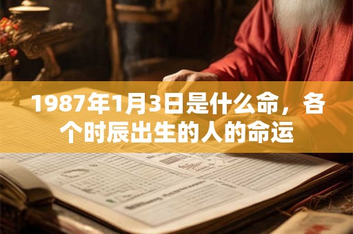 1987年1月3日是什么命，各个时辰出生的人的命运