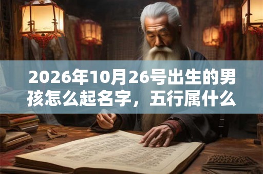 2026年10月26号出生的男孩怎么起名字，五行属什么