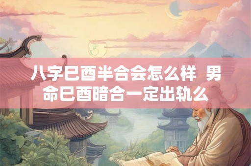 八字巳酉半合会怎么样 男命巳酉暗合一定出轨么 八字巳酉半合会怎么样 男命巳酉暗合一定出轨么