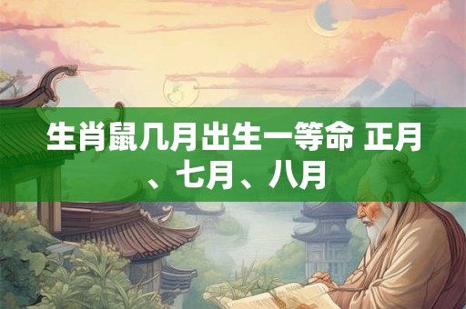 生肖鼠几月出生一等命 正月、七月、八月