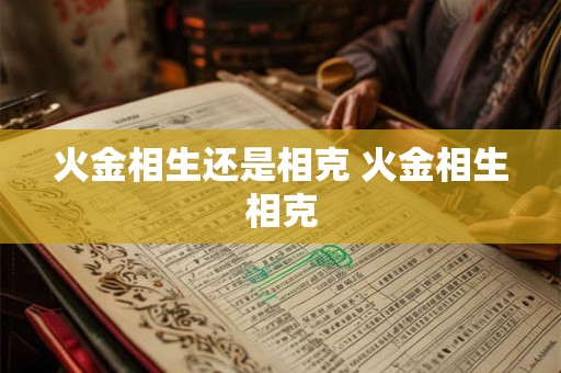 火金相生还是相克 火金相生相克