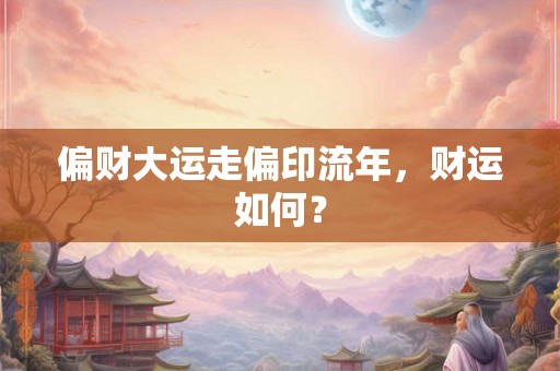 偏财大运走偏印流年，财运如何？