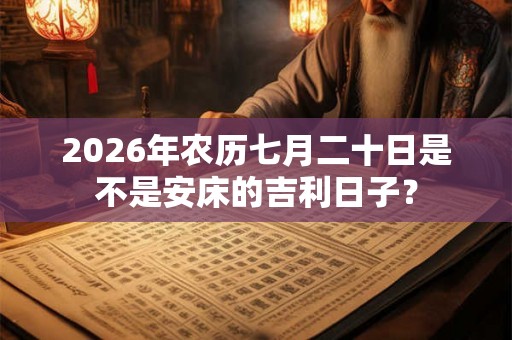 2026年农历七月二十日是不是安床的吉利日子？