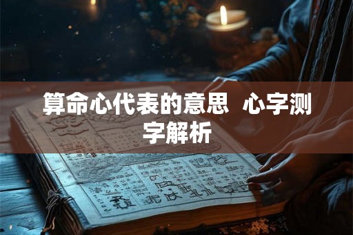 算命心代表的意思  心字测字解析