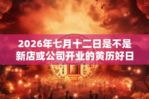 2026年七月十二日是不是新店或公司开业的黄历好日子？