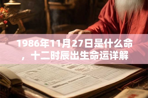1986年11月27日是什么命,十二时辰出生命运详解 1986年11月27日是什么命,十二时辰出生命运详解