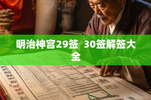 明治神宫29签 30签解签大全 明治神宫29签 30签解签大全
