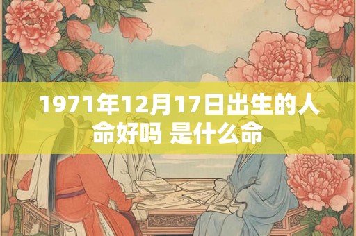 1971年12月17日出生的人命好吗 是什么命