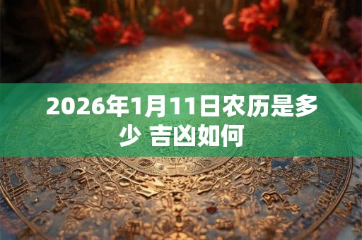 2026年1月11日农历是多少 吉凶如何