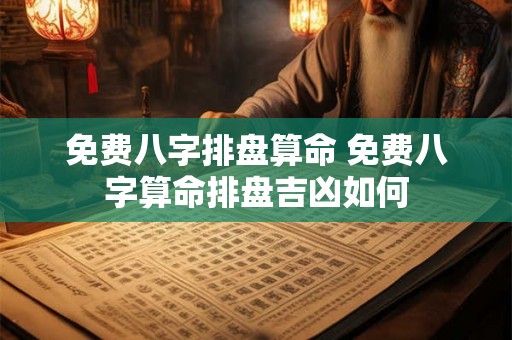 免费八字排盘算命 免费八字算命排盘吉凶如何
