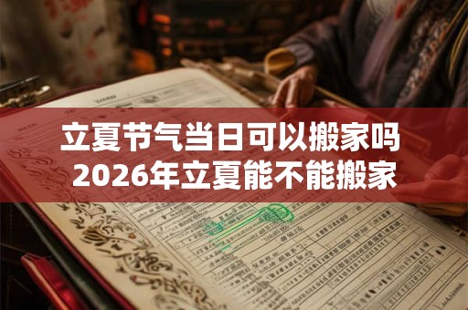 立夏节气当日可以搬家吗 2026年立夏能不能搬家