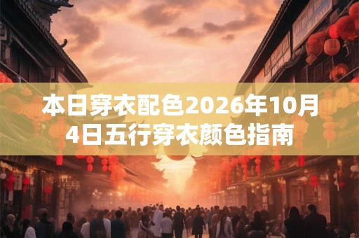 本日穿衣配色2026年10月4日五行穿衣颜色指南