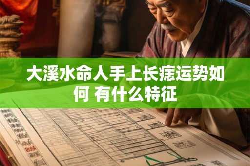 大溪水命人手上长痣运势如何 有什么特征
