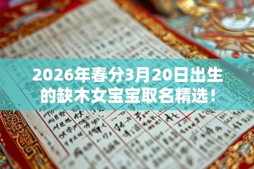 2026年春分3月20日出生的缺木女宝宝取名精选！