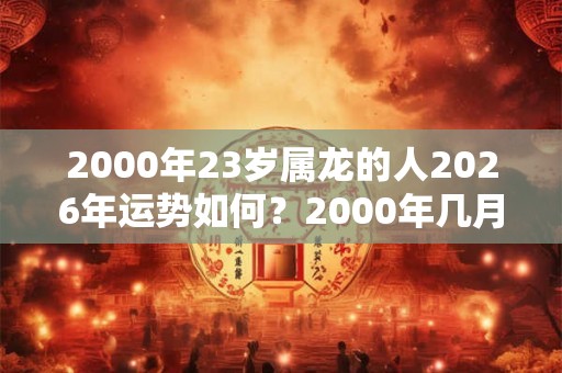 2000年23岁属龙的人2026年运势如何？2000年几月龙命苦