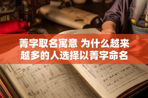 菁字取名寓意 为什么越来越多的人选择以菁字命名