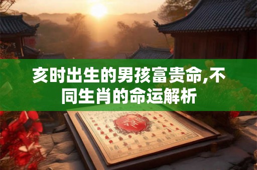 亥时出生的男孩富贵命,不同生肖的命运解析 亥时出生的男孩富贵命,不同生肖的命运解析
