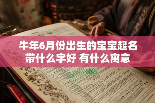 牛年6月份出生的宝宝起名带什么字好 有什么寓意