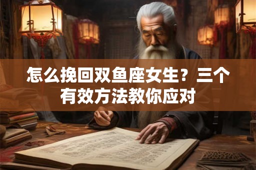 怎么挽回双鱼座女生？三个有效方法教你应对