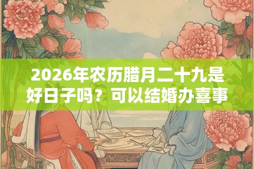 2026年农历腊月二十九是好日子吗？可以结婚办喜事吗？