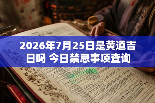 2026年7月25日是黄道吉日吗 今日禁忌事项查询