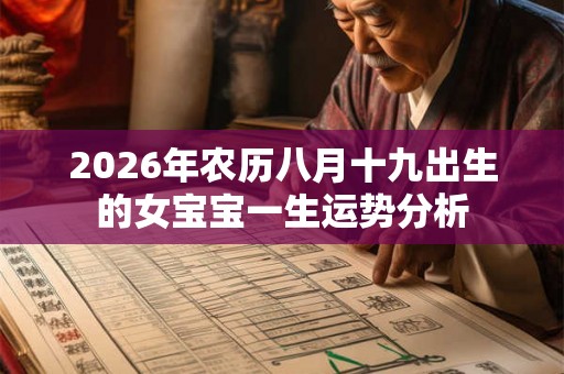 2026年农历八月十九出生的女宝宝一生运势分析