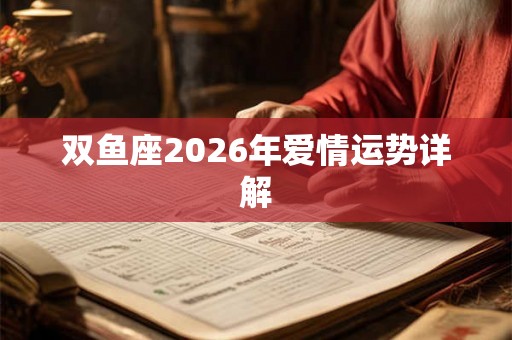 双鱼座2026年爱情运势详解