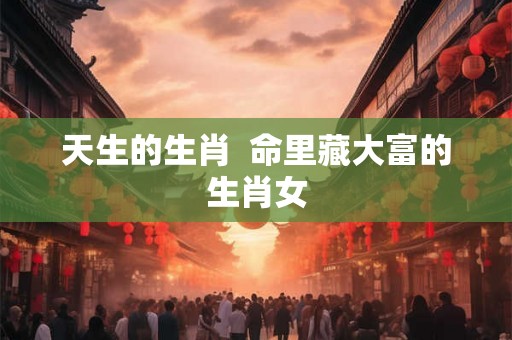 天生的生肖  命里藏大富的生肖女