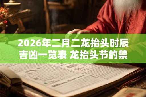 2026年二月二龙抬头时辰吉凶一览表 龙抬头节的禁忌有什么