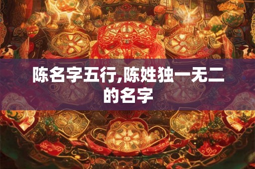 陈名字五行,陈姓独一无二的名字 陈名字五行,陈姓独一无二的名字