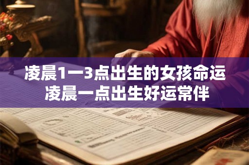 凌晨1一3点出生的女孩命运 凌晨一点出生好运常伴