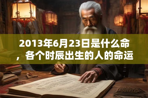 2013年6月23日是什么命，各个时辰出生的人的命运
