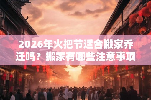 2026年火把节适合搬家乔迁吗？搬家有哪些注意事项？