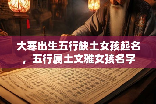 大寒出生五行缺土女孩起名，五行属土文雅女孩名字
