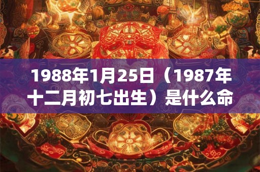1988年1月25日（1987年十二月初七出生）是什么命_命运如何