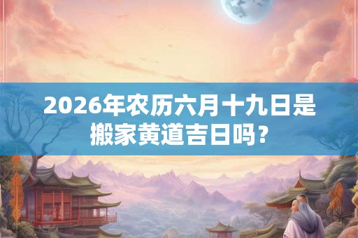 2026年农历六月十九日是搬家黄道吉日吗？