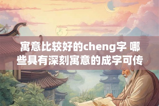 寓意比较好的cheng字 哪些具有深刻寓意的成字可传世百年