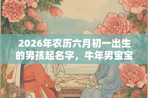 2026年农历六月初一出生的男孩起名字，牛年男宝宝八字取名大全